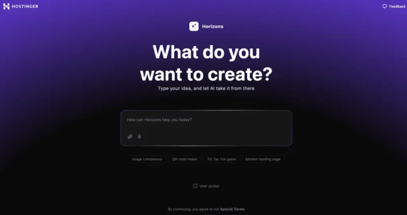 Hostinger Horizons – الأفضل لإنشاء تطبيقات الويب المخصصة