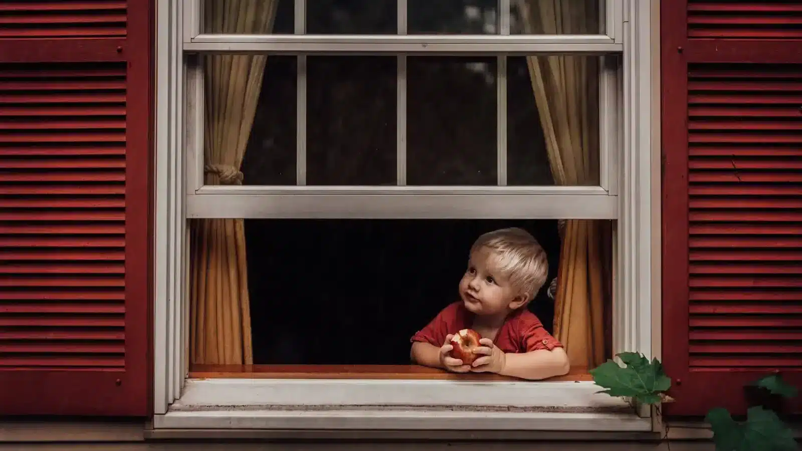 boy looking out window with red shutters by meg loeks edited 1 The most important steps to learn video production quickly